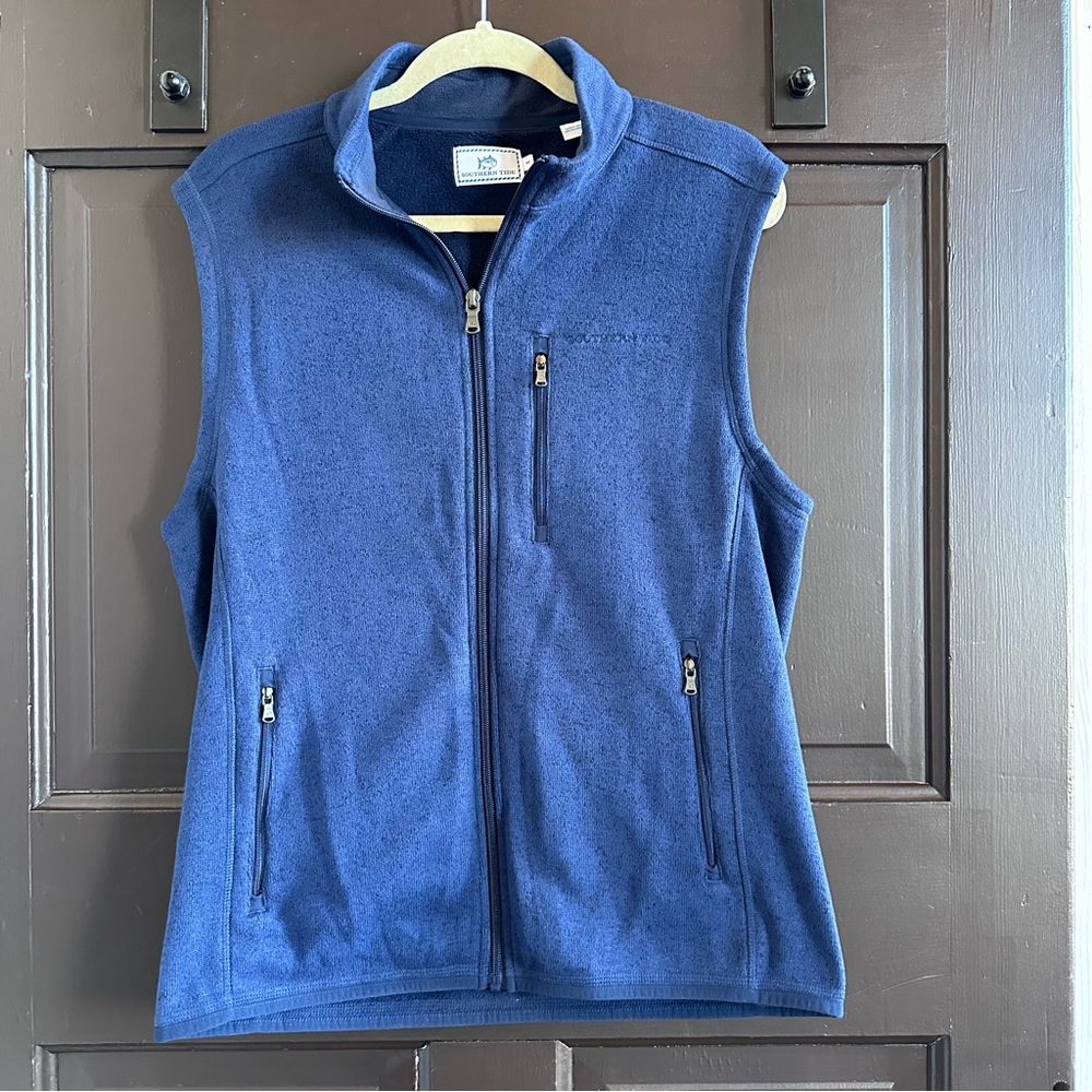 Southern Tide Vest Jacket Mens Size Medium Blue Full Zip Golf Jacket